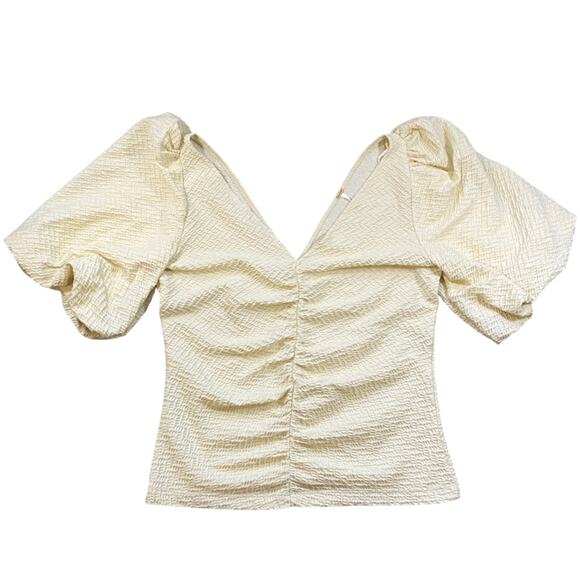 Free People Cupcake Ruched Blouse - L - Picture 2 of 4